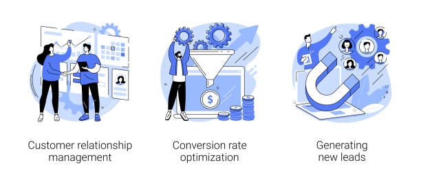 CRM, conversion optimization and lead generation illustration