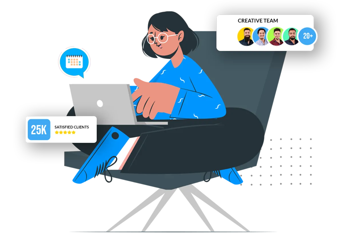 Virtual sales assistant and remote business support illustration
